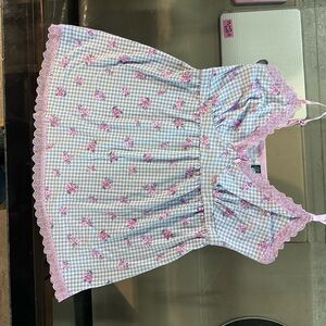 Laura Ashley Lavender Floral Gingham Dress